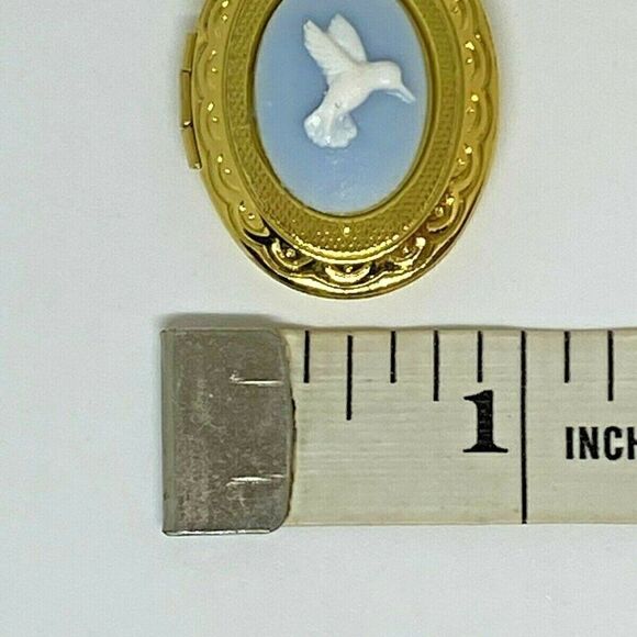Blue Gold Petite Locket Hummingbird Wedding Party - Picture 8 of 9